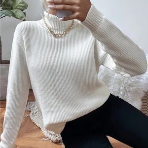 White cozy turtleneck